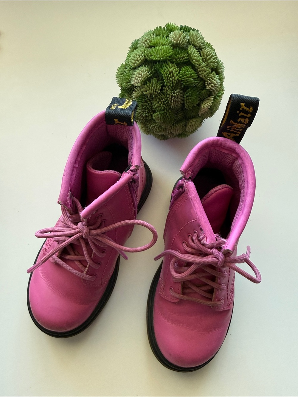 Toddler Girl Dr. Martens Pink Lace-Up Ankle Boots